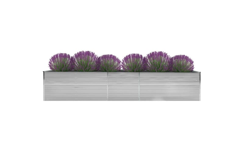 Forhöjet Plantekasse 400X80X77 cm Galvaniseret Stål Grå - Havemøbler - Øvrigt havetilbehør - Tilbehør udendørs - Havekrukker