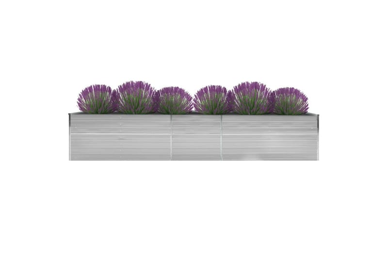 Forhöjet Plantekasse 400X80X77 cm Galvaniseret Stål Grå - Blomsterkasser - Havekrukker