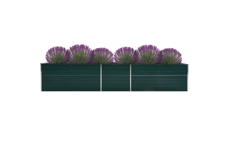 Forhöjet Plantekasse 400X80X77 cm Galvaniseret Stål Grön - Blomsterkasser - Havekrukker