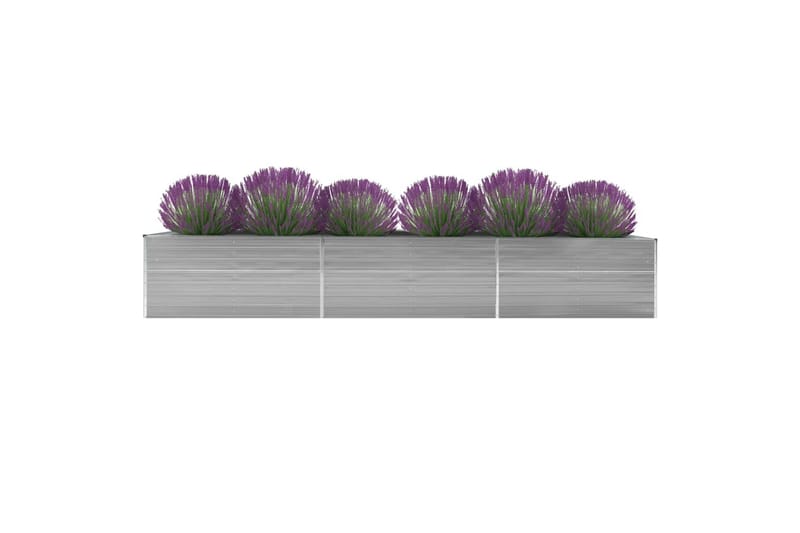 Forhöjet Plantekasse 480X80X77 cm Galvaniseret Stål Grå - Blomsterkasser - Havekrukker