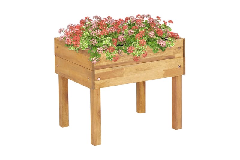 Forhøjet Plantekasse 50 X 40 X 45 cm Massivt Akacietræ - Brun - Havemøbler - Øvrigt havetilbehør - Tilbehør udendørs - Havekrukker