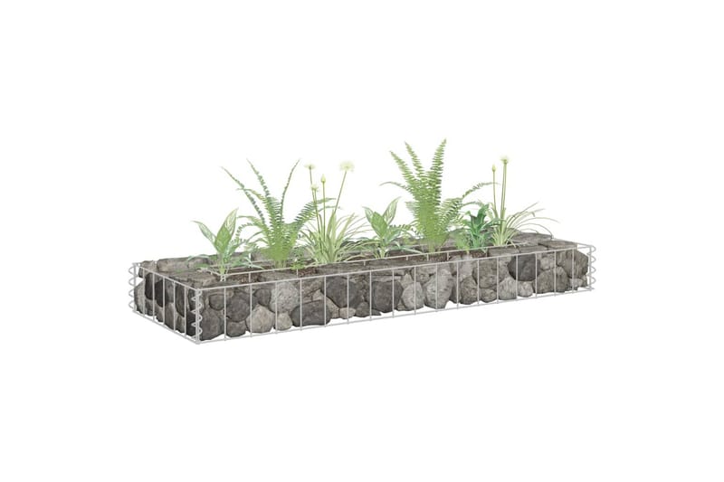 gabion-højbed 90x30x10 cm galvaniseret stål - Sølv - Blomsterkasser - Havekrukker