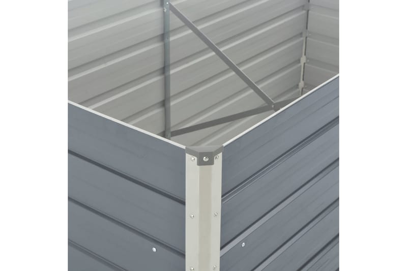Hævet Havekasse 160 X 80 X 77 Gråt Galvaniseret Stål - Grå - Havemøbler - Øvrigt havetilbehør - Tilbehør udendørs - Havekrukker