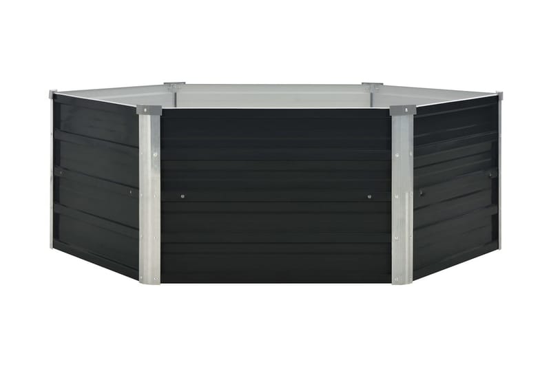 Hævet Plantekasse 129X129X45 Cm Stål Antracit - Grå - Havemøbler - Øvrigt havetilbehør - Tilbehør udendørs - Havekrukker