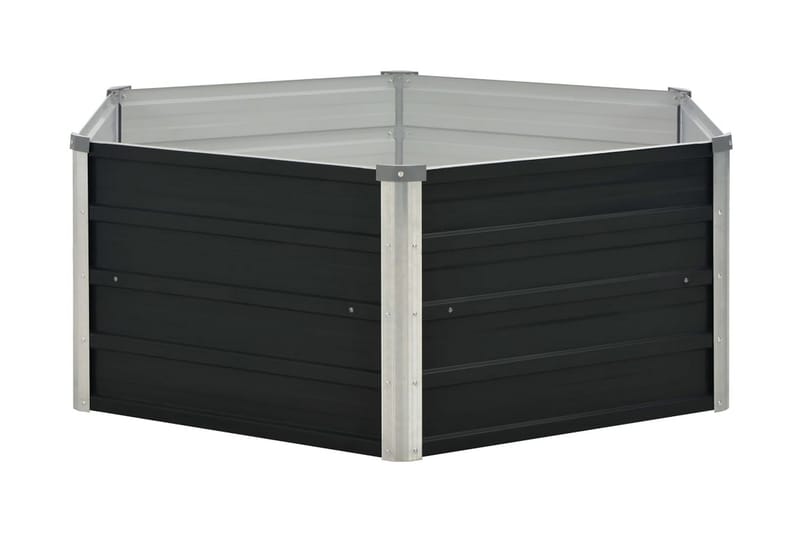 Hævet Plantekasse 129X129X45 Cm Stål Antracit - Grå - Havemøbler - Øvrigt havetilbehør - Tilbehør udendørs - Havekrukker