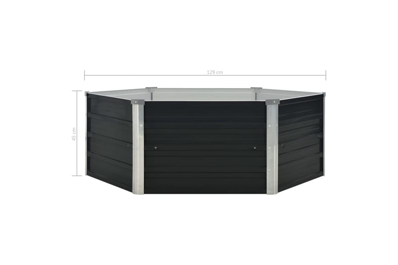 Hævet Plantekasse 129X129X45 Cm Stål Antracit - Grå - Havemøbler - Øvrigt havetilbehør - Tilbehør udendørs - Havekrukker