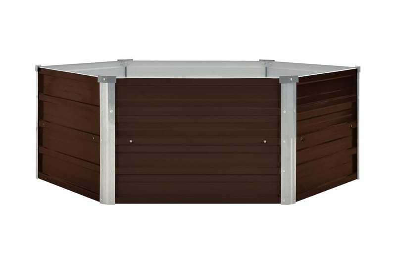 Hævet Plantekasse 129 X 129 X 46 Cm Galvaniseret Stål Brun - Brun - Havemøbler - Øvrigt havetilbehør - Tilbehør udendørs - Havekrukker