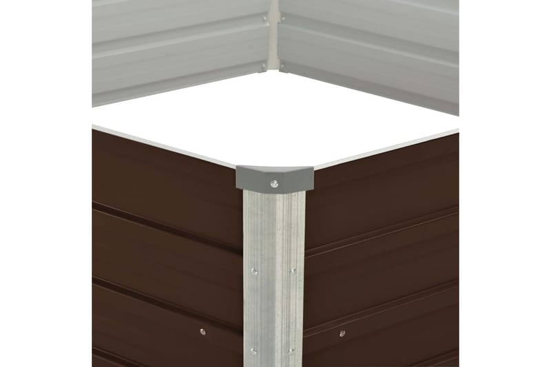 Hævet Plantekasse 129 X 129 X 46 Cm Galvaniseret Stål Brun - Brun - Havemøbler - Øvrigt havetilbehør - Tilbehør udendørs - Havekrukker