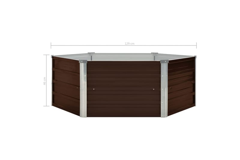 Hævet Plantekasse 129 X 129 X 46 Cm Galvaniseret Stål Brun - Brun - Havemøbler - Øvrigt havetilbehør - Tilbehør udendørs - Havekrukker