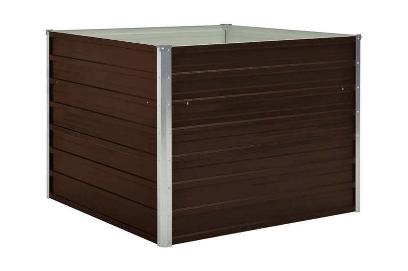 Hævet Plantekasse 100 X 100 X 77 Cm Galvaniseret Stål Brun - Brun - Havemøbler - Øvrigt havetilbehør - Tilbehør udendørs - Havekrukker