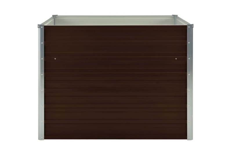 Hævet Plantekasse 100 X 100 X 77 Cm Galvaniseret Stål Brun - Brun - Havemøbler - Øvrigt havetilbehør - Tilbehør udendørs - Havekrukker