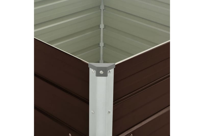 Hævet Plantekasse 100 X 100 X 77 Cm Galvaniseret Stål Brun - Brun - Havemøbler - Øvrigt havetilbehør - Tilbehør udendørs - Havekrukker
