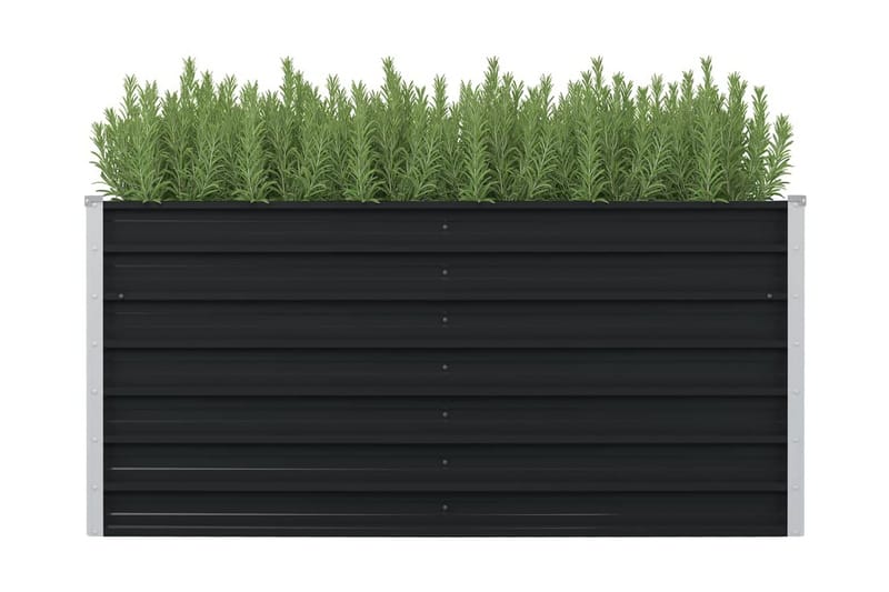 Hævet Plantekasse 160X80X77Cm Galvaniseret Stål Antracitgrå - Grå - Blomsterkasser - Havekrukker