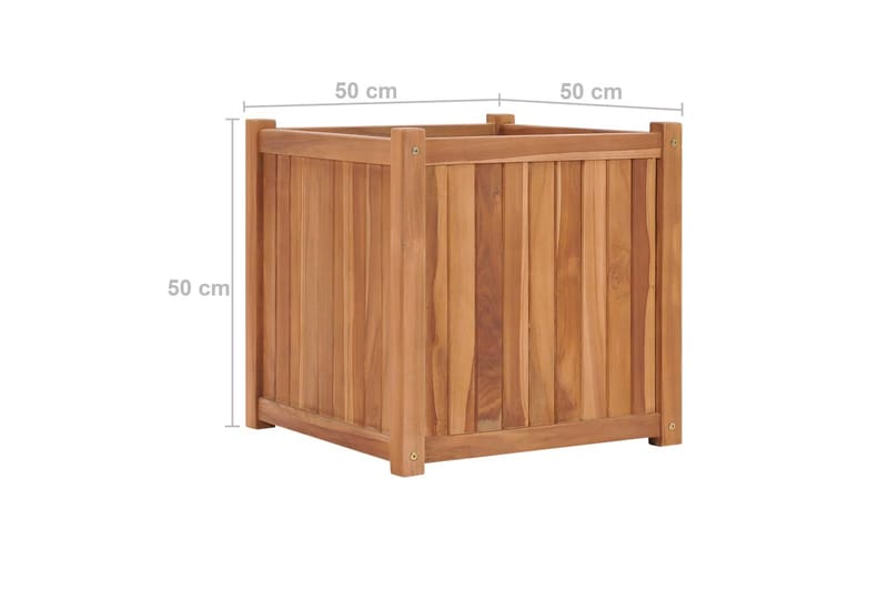 Hævet Plantekasse 50X50X50 cm Massivt Teaktræ - Havemøbler - Øvrigt havetilbehør - Tilbehør udendørs - Havekrukker