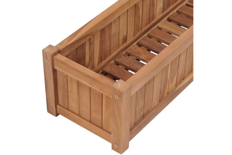 Hævet Plantekasse 200X30X25 cm Massivt Teaktræ - Havemøbler - Øvrigt havetilbehør - Tilbehør udendørs - Havekrukker