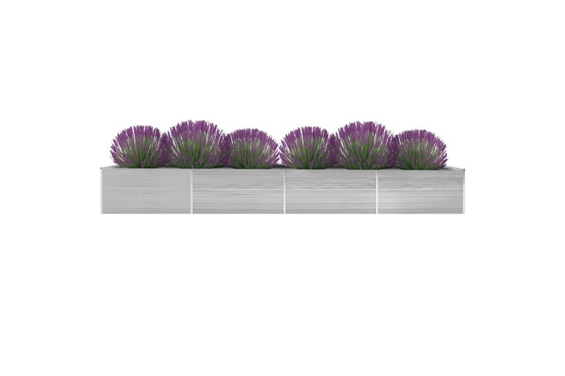 Hævet Plantekasse 600X80X45 cm Galvaniseret Stål Grå - Blomsterkasser - Havekrukker