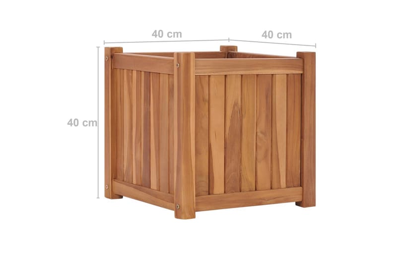 Hævet Plantekasse 40X40X40 cm Massivt Teaktræ - Havemøbler - Øvrigt havetilbehør - Tilbehør udendørs - Havekrukker