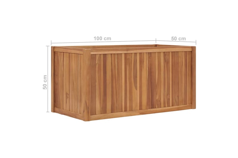 Hævet Plantekasse 100X50X50 cm Massivt Teaktræ - Havemøbler - Øvrigt havetilbehør - Tilbehør udendørs - Havekrukker