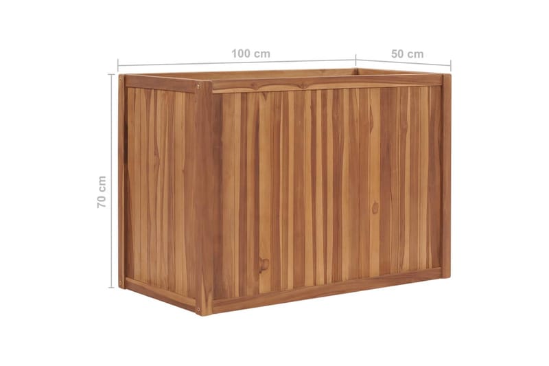 Hævet Plantekasse 100X50X70 cm Massivt Teaktræ - Havemøbler - Øvrigt havetilbehør - Tilbehør udendørs - Havekrukker