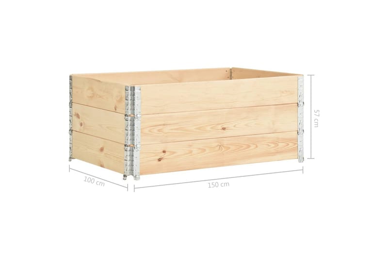 Höjbede 3 Stk. 100X150 cm Massivt Fyrretræ - Havemøbler - Øvrigt havetilbehør - Tilbehør udendørs - Havekrukker