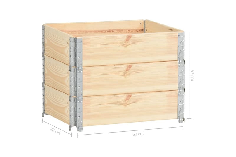 Höjbede 3 Stk. 60X80 cm Massivt Fyrretræ - Havemøbler - Øvrigt havetilbehør - Tilbehør udendørs - Havekrukker