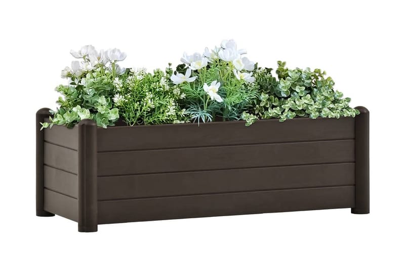 højbed 100x43x35 cm PP mokkafarvet - Brun - Blomsterkasser - Havekrukker