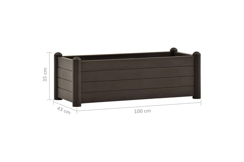 højbed 100x43x35 cm PP mokkafarvet - Brun - Havemøbler - Øvrigt havetilbehør - Tilbehør udendørs - Havekrukker