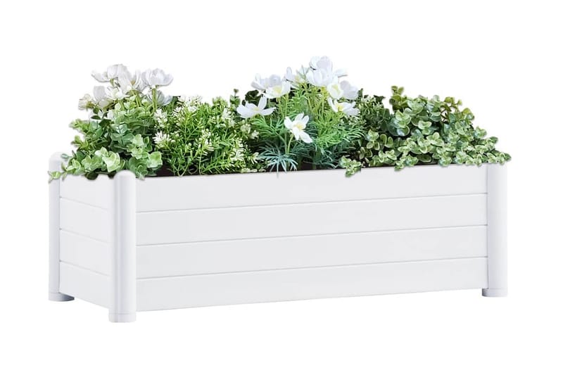 højbed 100x43x35 cm PP hvid - Hvid - Blomsterkasser - Havekrukker