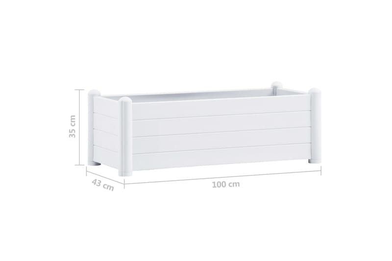 højbed 100x43x35 cm PP hvid - Hvid - Havemøbler - Øvrigt havetilbehør - Tilbehør udendørs - Havekrukker