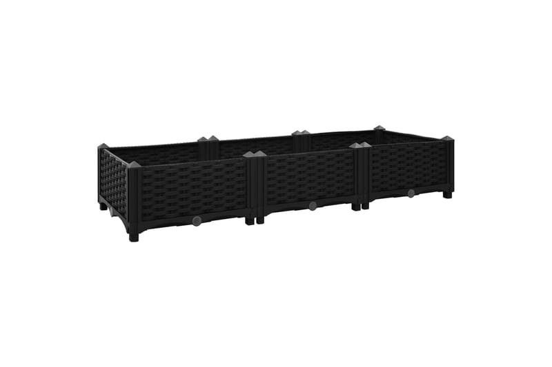 højbed 120x40x23 cm polypropylen - Sort - Havemøbler - Øvrigt havetilbehør - Tilbehør udendørs - Havekrukker
