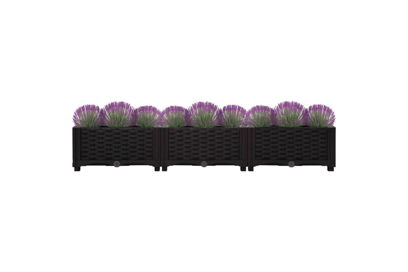 højbed 120x40x23 cm polypropylen - Sort - Havemøbler - Øvrigt havetilbehør - Tilbehør udendørs - Havekrukker