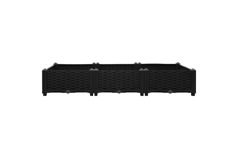 højbed 120x40x23 cm polypropylen - Sort - Havemøbler - Øvrigt havetilbehør - Tilbehør udendørs - Havekrukker