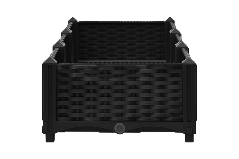 højbed 120x40x23 cm polypropylen - Sort - Havemøbler - Øvrigt havetilbehør - Tilbehør udendørs - Havekrukker
