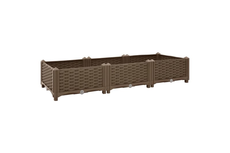 højbed 120x40x23 cm polypropylen - Brun - Havemøbler - Øvrigt havetilbehør - Tilbehør udendørs - Havekrukker