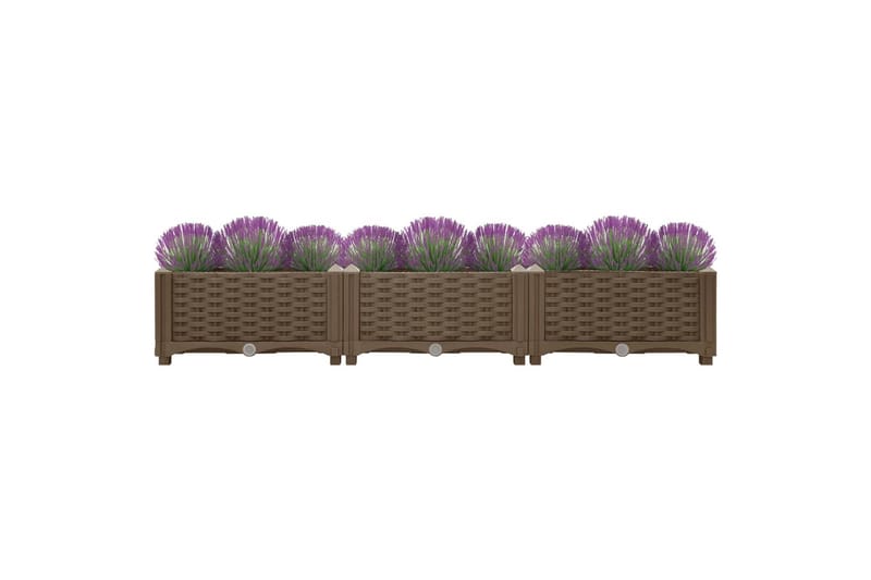 højbed 120x40x23 cm polypropylen - Brun - Havemøbler - Øvrigt havetilbehør - Tilbehør udendørs - Havekrukker