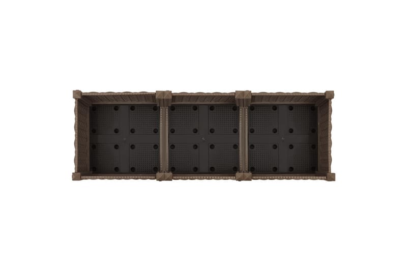 højbed 120x40x23 cm polypropylen - Brun - Havemøbler - Øvrigt havetilbehør - Tilbehør udendørs - Havekrukker