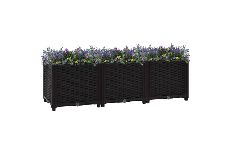 højbed 120x40x38 cm polypropylen - Sort - Havemøbler - Øvrigt havetilbehør - Tilbehør udendørs - Havekrukker
