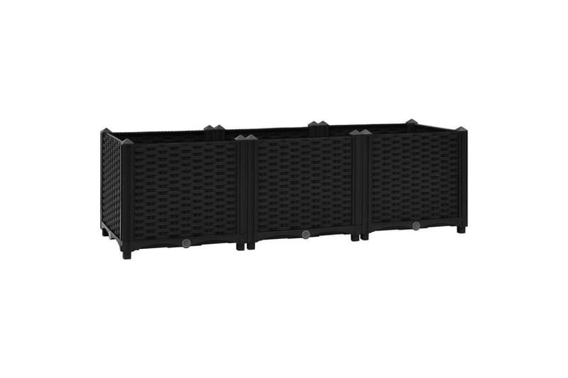 højbed 120x40x38 cm polypropylen - Sort - Havemøbler - Øvrigt havetilbehør - Tilbehør udendørs - Havekrukker