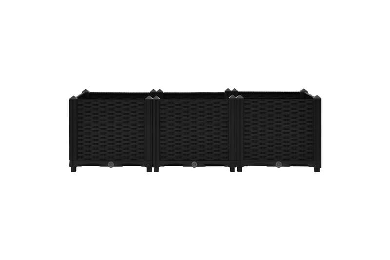 højbed 120x40x38 cm polypropylen - Sort - Havemøbler - Øvrigt havetilbehør - Tilbehør udendørs - Havekrukker