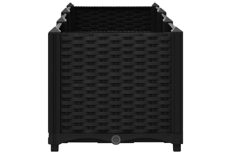 højbed 120x40x38 cm polypropylen - Sort - Havemøbler - Øvrigt havetilbehør - Tilbehør udendørs - Havekrukker