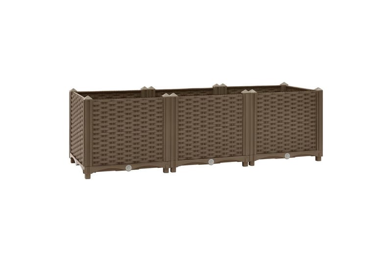 højbed 120x40x38 cm polypropylen - Brun - Havemøbler - Øvrigt havetilbehør - Tilbehør udendørs - Havekrukker