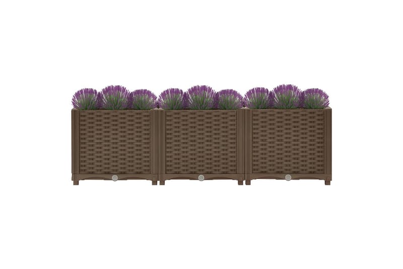 højbed 120x40x38 cm polypropylen - Brun - Havemøbler - Øvrigt havetilbehør - Tilbehør udendørs - Havekrukker