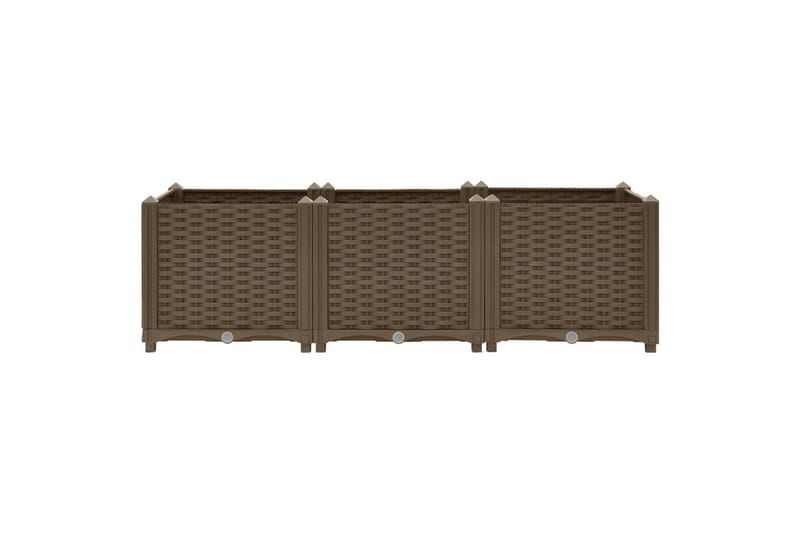 højbed 120x40x38 cm polypropylen - Brun - Havemøbler - Øvrigt havetilbehør - Tilbehør udendørs - Havekrukker