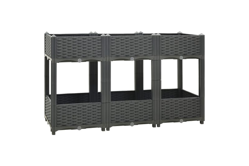 højbed 120x40x71 cm polypropylen - Grå - Havemøbler - Øvrigt havetilbehør - Tilbehør udendørs - Havekrukker