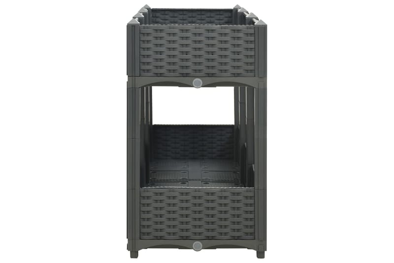 højbed 120x40x71 cm polypropylen - Grå - Havemøbler - Øvrigt havetilbehør - Tilbehør udendørs - Havekrukker