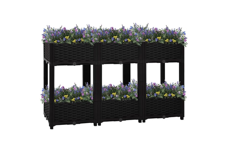 højbed 120x40x71 cm polypropylen - Sort - Blomsterkasser - Havekrukker