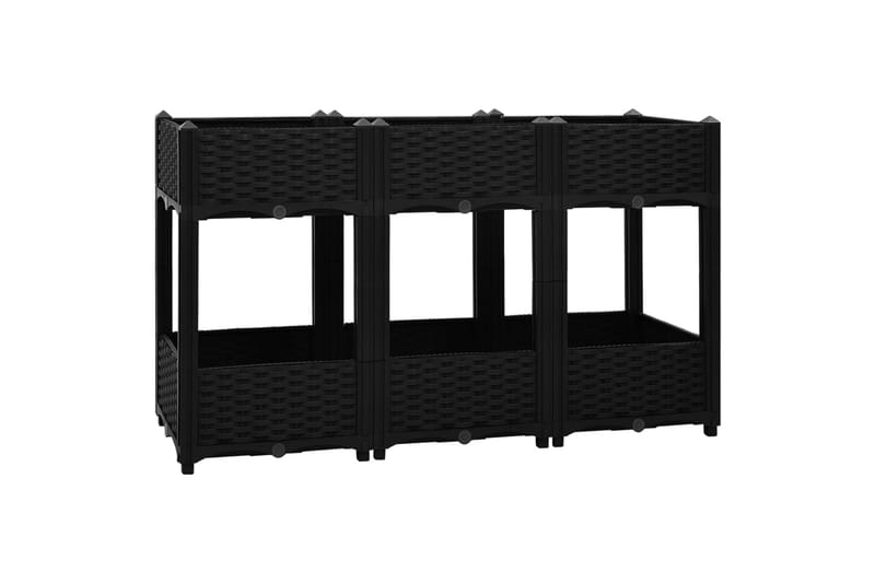 højbed 120x40x71 cm polypropylen - Sort - Havemøbler - Øvrigt havetilbehør - Tilbehør udendørs - Havekrukker
