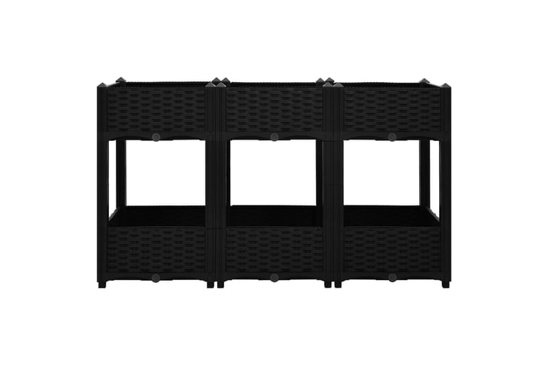 højbed 120x40x71 cm polypropylen - Sort - Havemøbler - Øvrigt havetilbehør - Tilbehør udendørs - Havekrukker