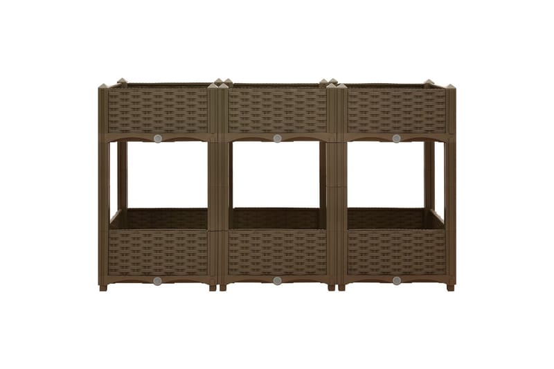 højbed 120x40x71 cm polypropylen - Brun - Havemøbler - Øvrigt havetilbehør - Tilbehør udendørs - Havekrukker