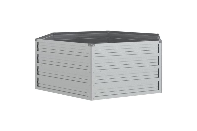 højbed 129x45 cm galvaniseret stål sølvfarvet - Sølv - Havemøbler - Øvrigt havetilbehør - Tilbehør udendørs - Havekrukker